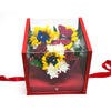 Acrylic Square Flower Box with Tilted Heart with Drawer