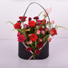 Leather Flower Basket with Handle and Liner