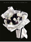 Plastic Black And White Flower Wraps