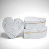 Marble Set of 3 Heart Shape Flower Boxes