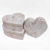 Marble Set of 3 Heart Shape Flower Boxes