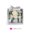 Clear Square Flower Box with Round Container and Drawer Enclosed Comes with Liner