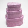 Velvet Heart Shaped Box Set of 3