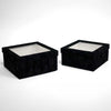 Velvet Square Flower Box with Window Set of 2