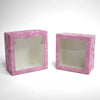 Velvet Square Flower Box with Window Set of 2