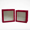 Velvet Square Flower Box with Window Set of 2