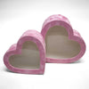 Velvet Heart Shaped Flower Box with Window Set of 2