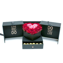  Square Flower Box with Heart Shape Container and Drawer Enclosed With Liners And Foams