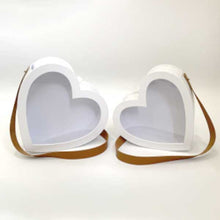  Heart Shape Flower Boxes With Window and Faux Leather Handle (Set of 2)