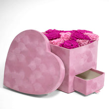  Velvet Heart Shaped Box with Drawer