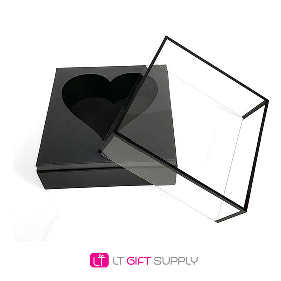 Acrylic Clear Square Box  with Heart in the Middle