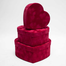  Velvet Heart Shaped Box Set of 3