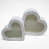 Velvet Heart Shaped Flower Box with Window  Set of 2